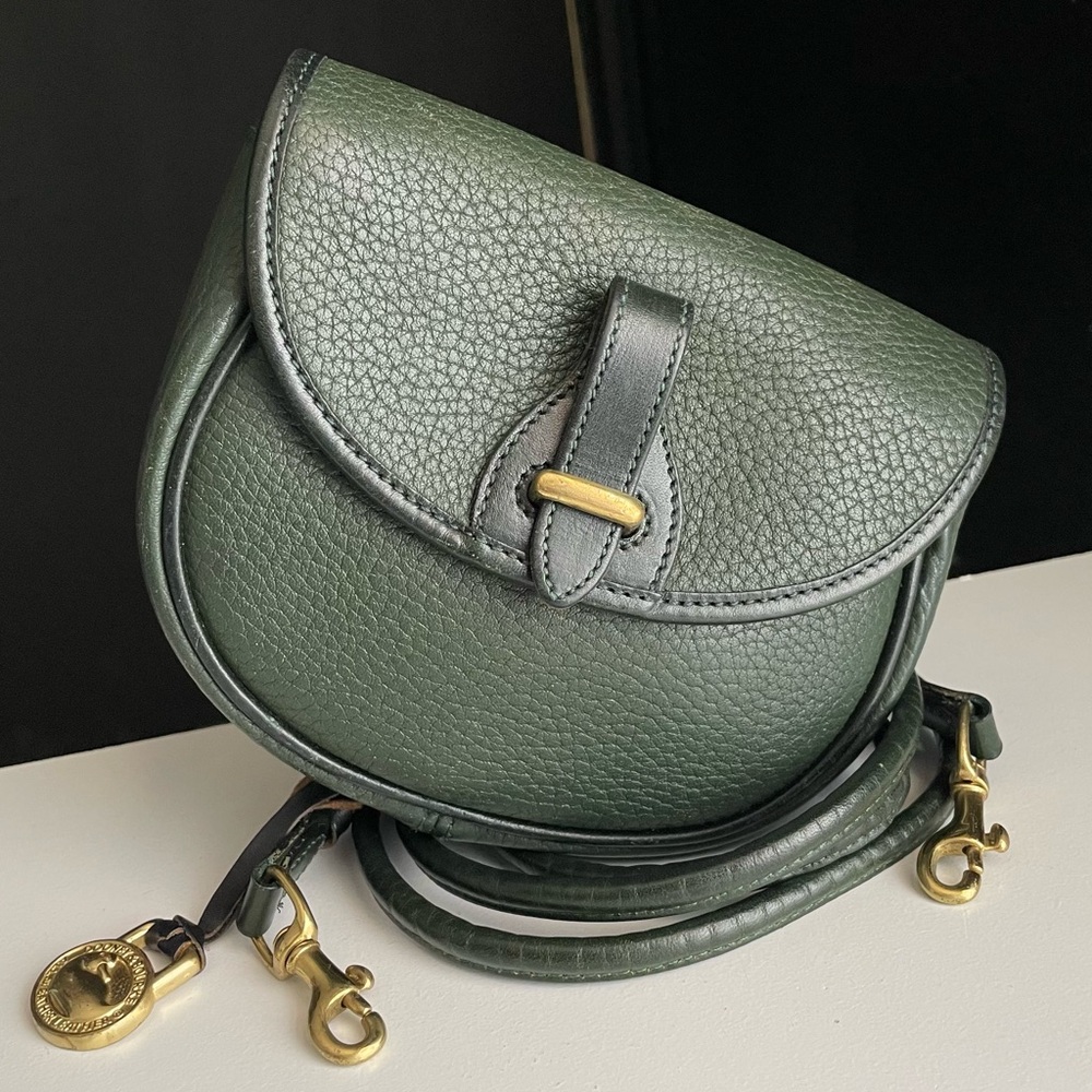 Dooney and Bourke awl leather IVY green  Mini crossbody belt bag wallet